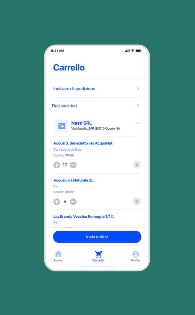 ristoply screen of cart UI reveal